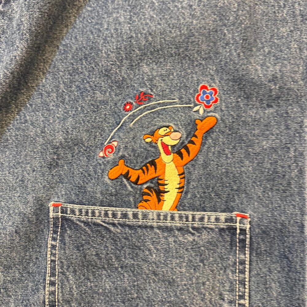 Disney Winnie the Pooh Tigger Denim Jumper Dress Womens L Walt Disney World - Picture 6 of 11